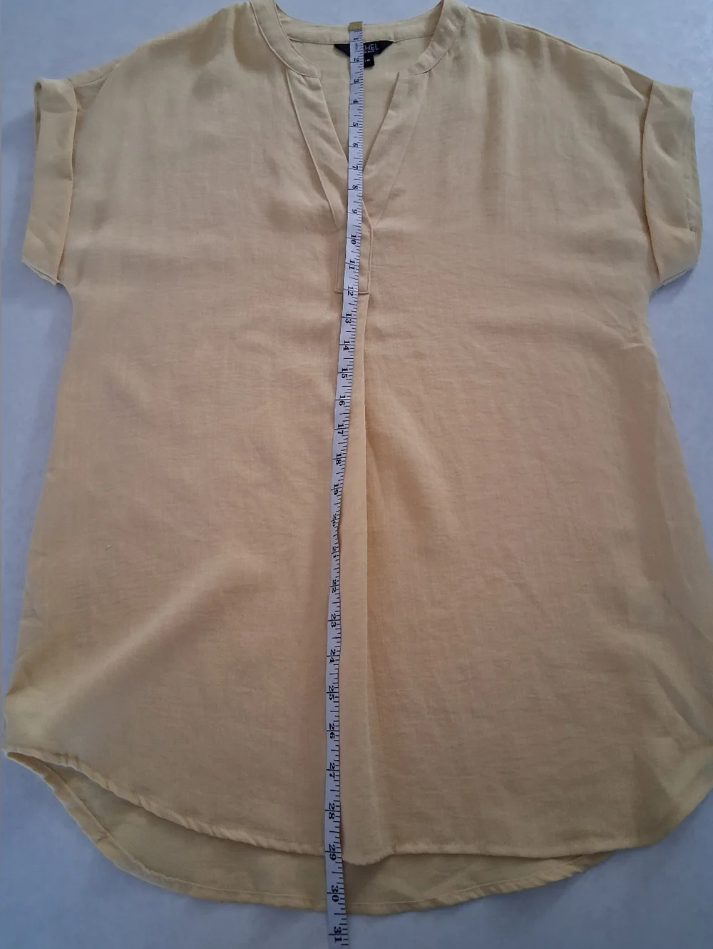 RACHEL Rachel Roy/ Light Yellow Rayon Blend/ Capped Sleeve Top/ Size US M - Picture 10 of 10